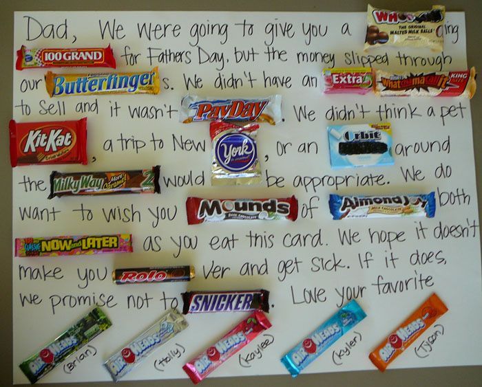 fathers day candy bar poster | few years ago, I had my kids make a gift for fathers day with