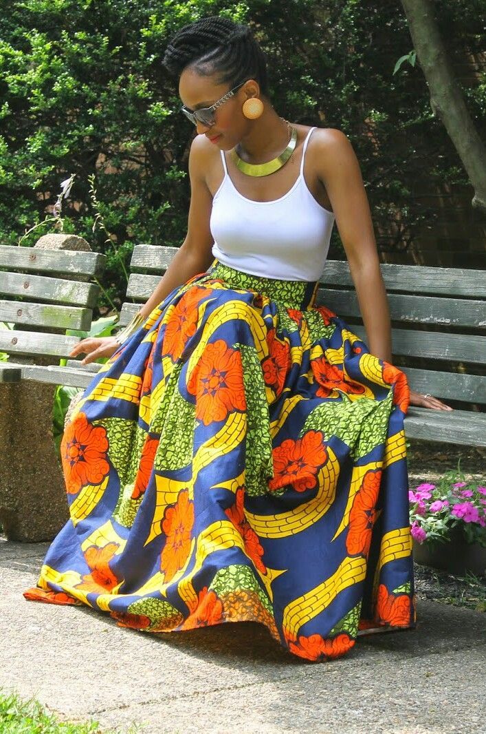 Floral Maxi Skirt Chinelo ~Latest African Fashion, African Prints, African fashion styles, African clothing, Nigerian style, Ghanaian fashion, African women dresses, African Bags, African shoes,