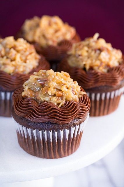 German Chocolate Cupcakes –  I think its safe to say its a german chocolate cake lovers dream. And this chocolate frosting, I think I have a new favorite  or at least a tie (this
