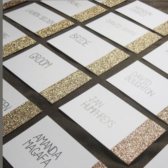 Glitter Dipped Place Cards: