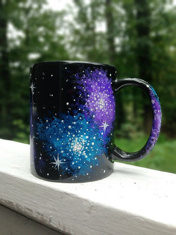 Hand painted galaxy mug by