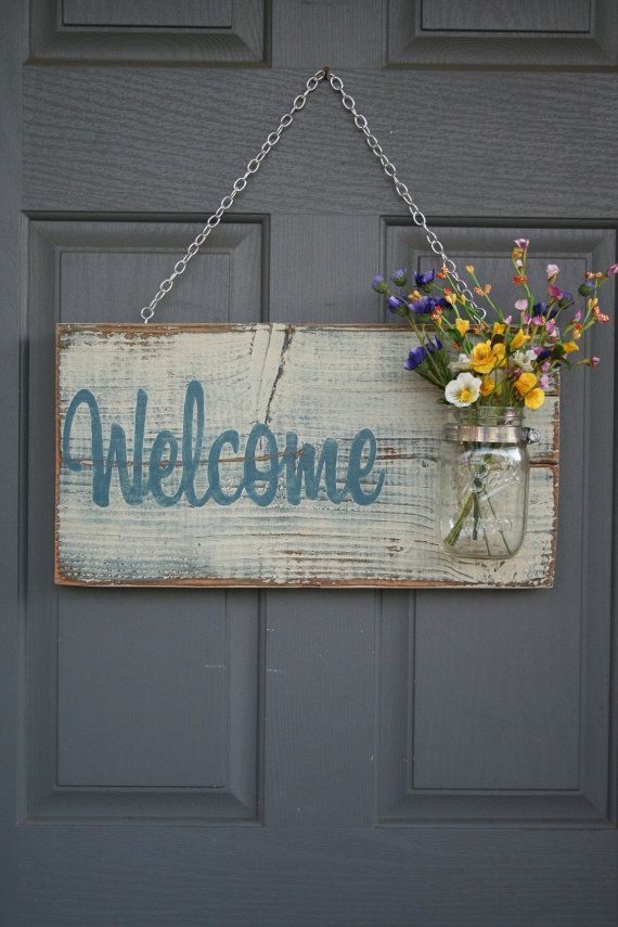 Hand Painted outdoor welcome Sign by Woodworks10 on Etsy,