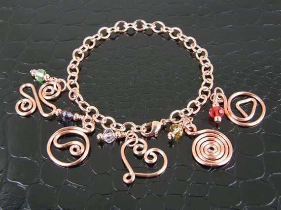Handmade Charm Bracelet Copper Charm Bracelet by BonzerBeads