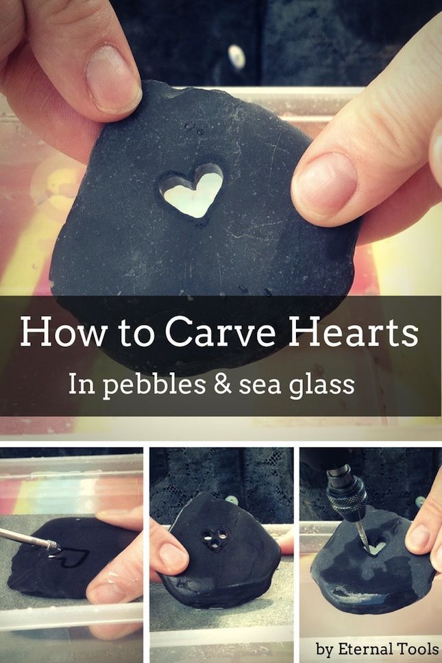How To Carve A Heart in Pebbles, stone, sea glass and beach