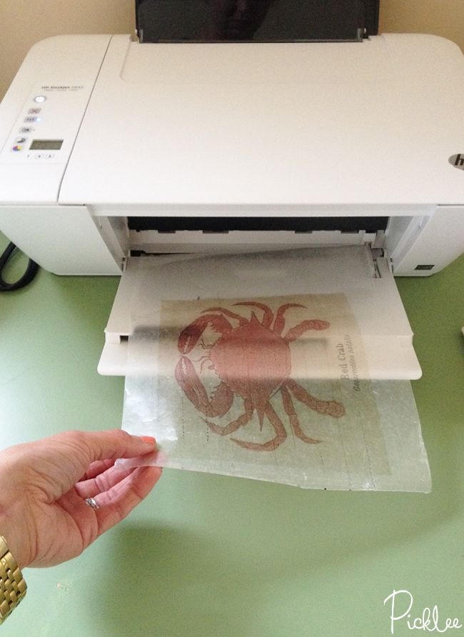 How to print on wax paper for transfer to wood