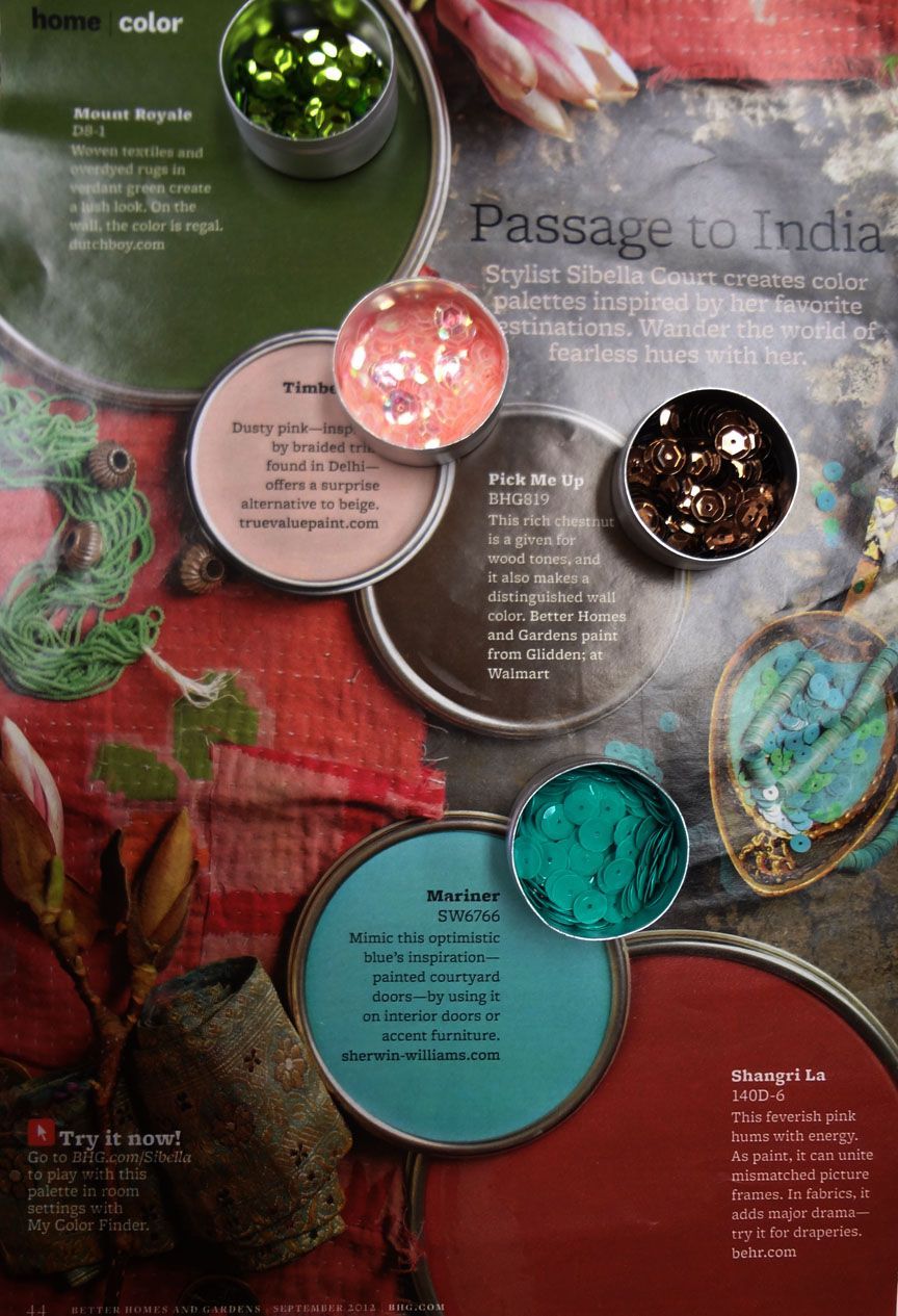 Interior paint palette Im considering for our master bedroom.  Love the inspiration of India… and who wouldnt want walls of Shangri