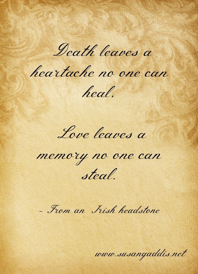 Irish headstone quote about