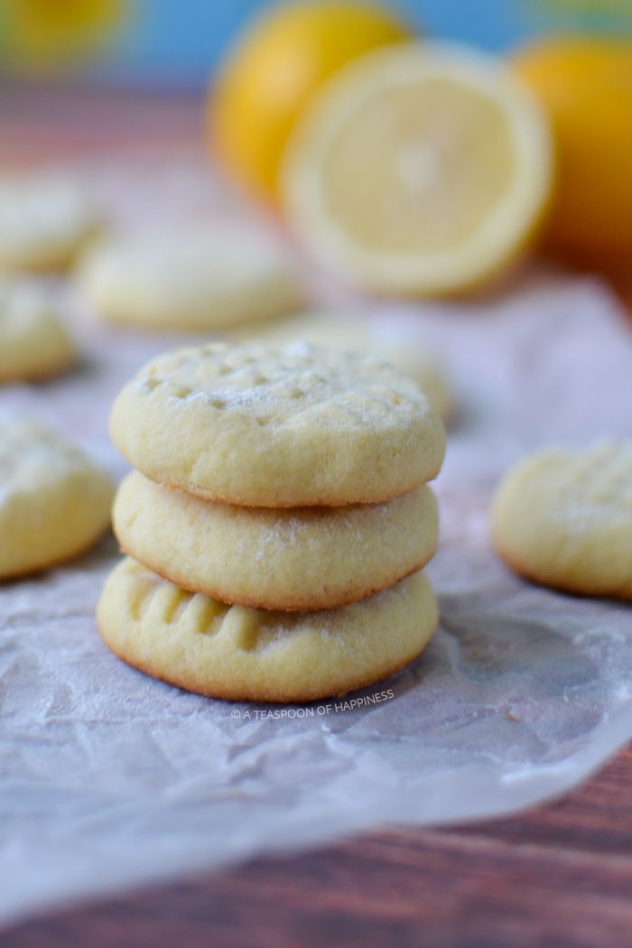 Lemon butter cookies: 1 c (