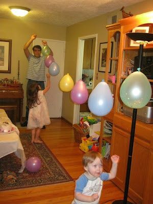 LOVE THIS IDEA!!!    Original Pinner: I have to say, in all false humility, I have put a fab new spin on a pinata. Single balloons filled with confetti and a few toys and candies. Each child chose one