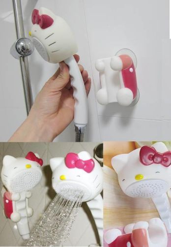Lovely Plastic Hello Kitty Bathroom Rain Shower Head Mount Set Bath Strainer |