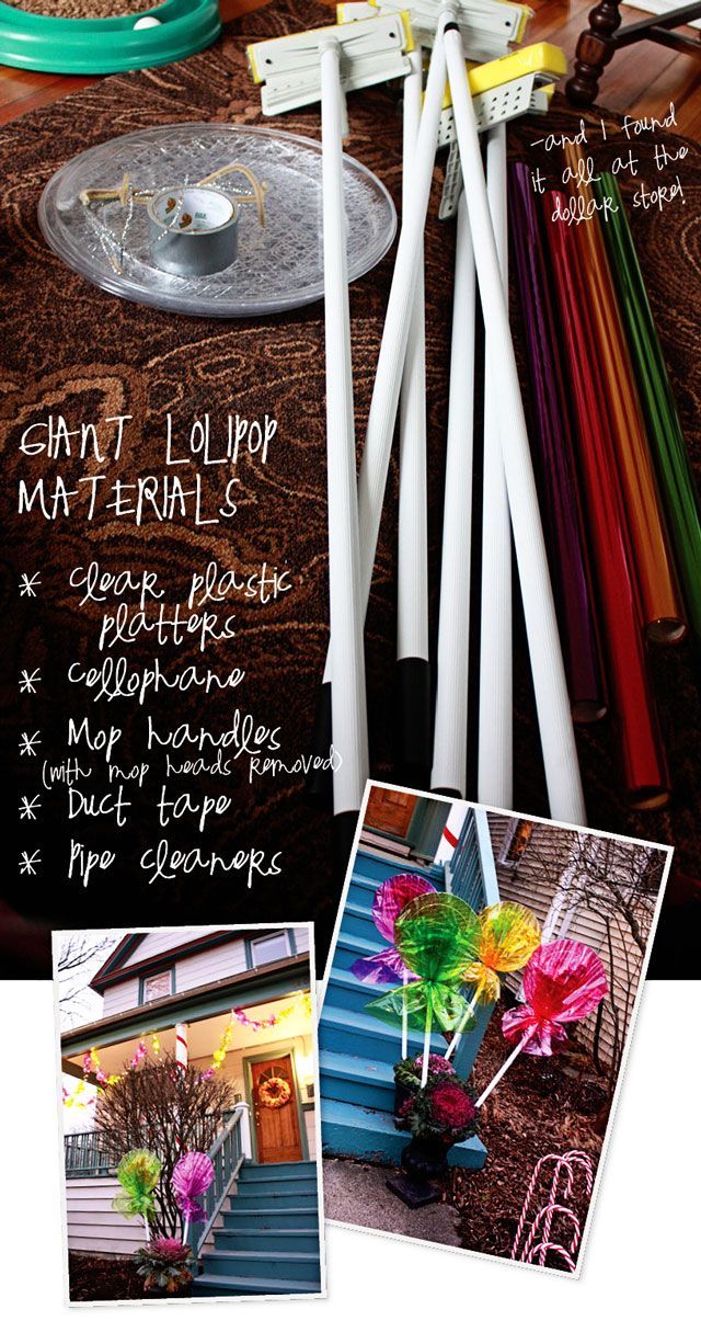 Materials for giant lollipops. Aunt Peaches: Candyland. Sorta.