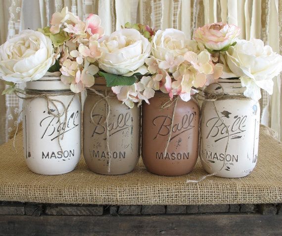 Paint wine bottles instead of mason jars? Mason Jars Ball jars Painted Mason Jars by