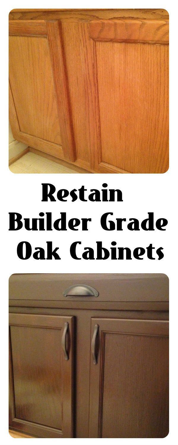 Restain Builder Grade cabinets:  General Finishes Gel Stain Antique Walnut and Rustoleums