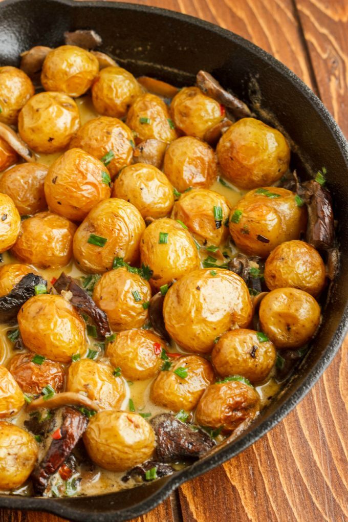 Roasted baby potatoes in a