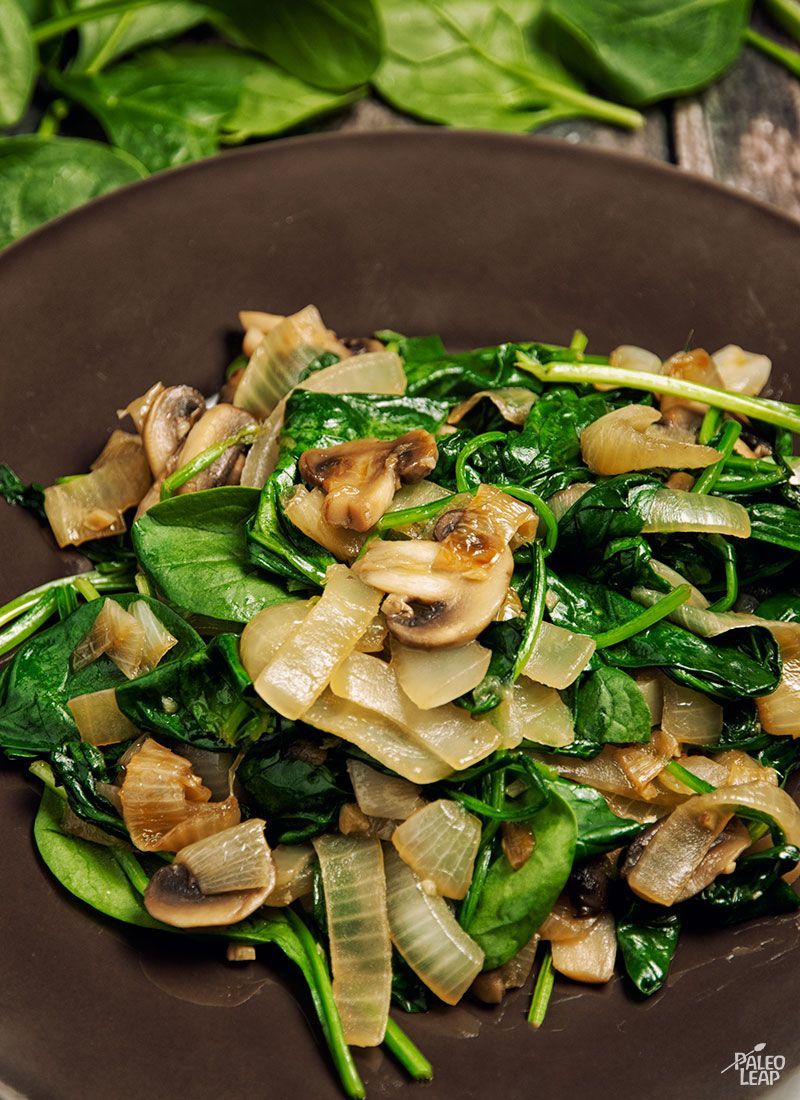 Sautéed spinach and caramelized onions – a great side dish to pair with any
