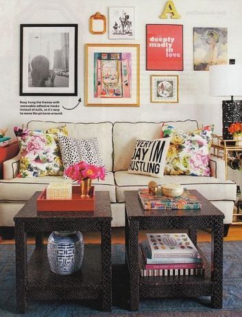 So cute and cozy. Love the wall decor and colorful pillows (like mine will look on my