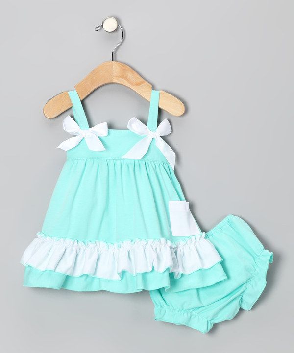 Take a look at this Teal Ruffle Swing Top & Diaper Cover – Infant on zulily