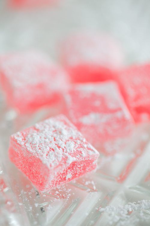 Turkish Delight; Ive been wanting to make this since I read about it years ago in The Lion, The Witch and the Wardrobe. Love this pretty color and the idea of eating a delicately rosey