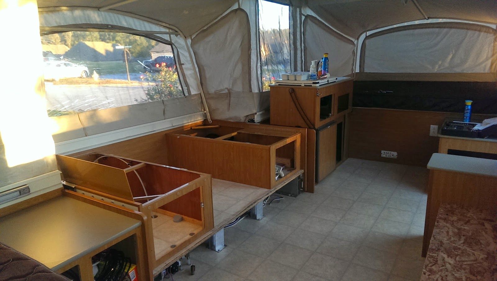 This is our one week pop-up camper remodel!
