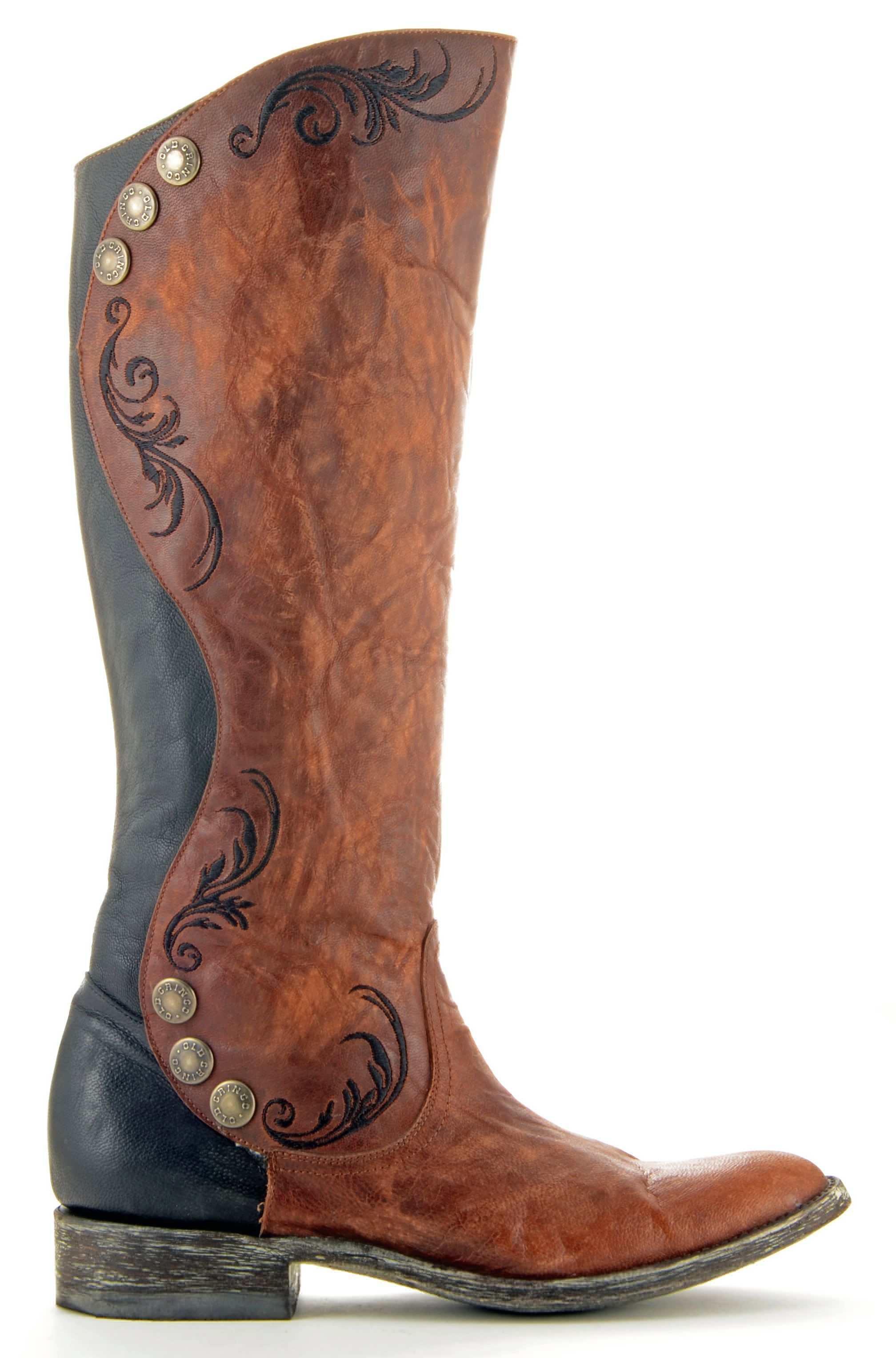 Womens Old Gringo Pomiferra Crystals Boots Chocolate