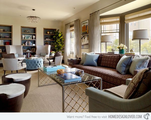 17 Long Living Room Ideas | Home Design Lover – like the white chairs in the background