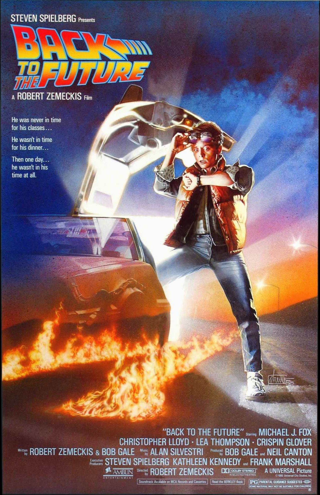 1985 – Back to the Future – A teenager is accidentally sent 30 years into the past in a time-traveling DeLorean invented by his