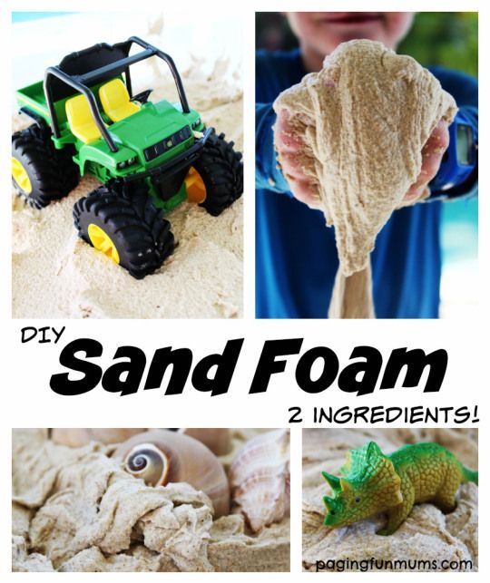 2 ingredient Sand Foam. Fun activity for a rainy day.