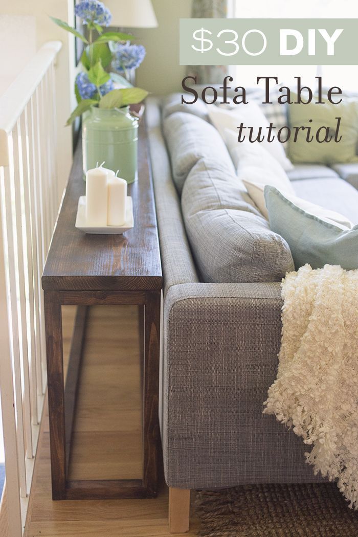 $30 DIY Sofa/Console Table Tutorial – would be perfect for behind our couch