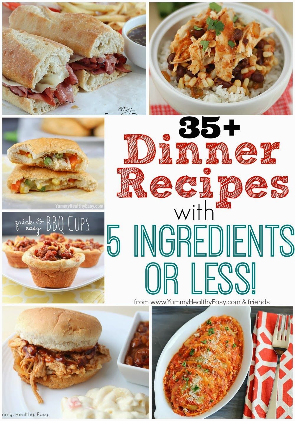 35+ Dinner Recipes with 5 Ingredients or Less! – Yummy Healthy Easy