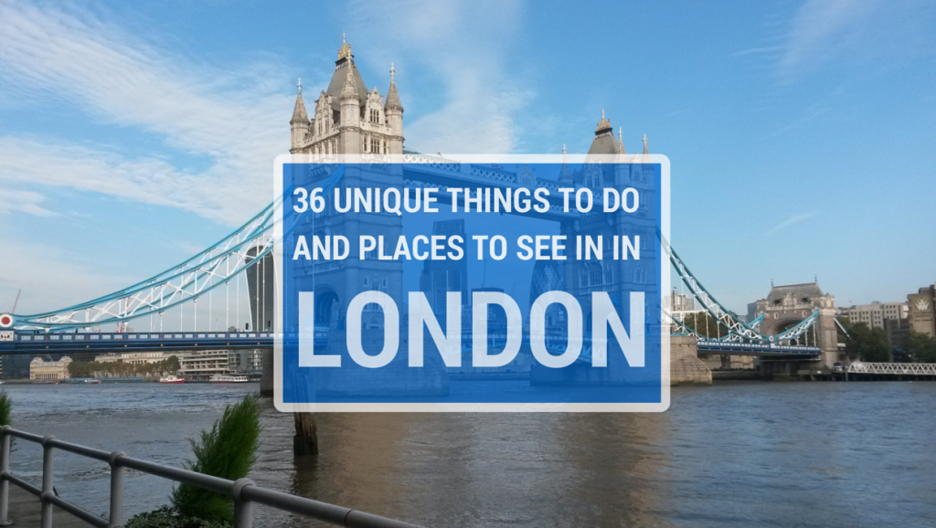 36 Unique Things To Do in London – including the best bars, restaurants and tourist attractions! Lots of things in this list I