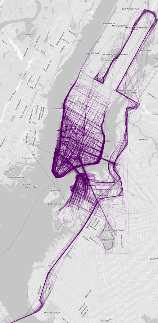 A beautiful collection of maps showing the most common routes people take when running in different cities. Excellent for