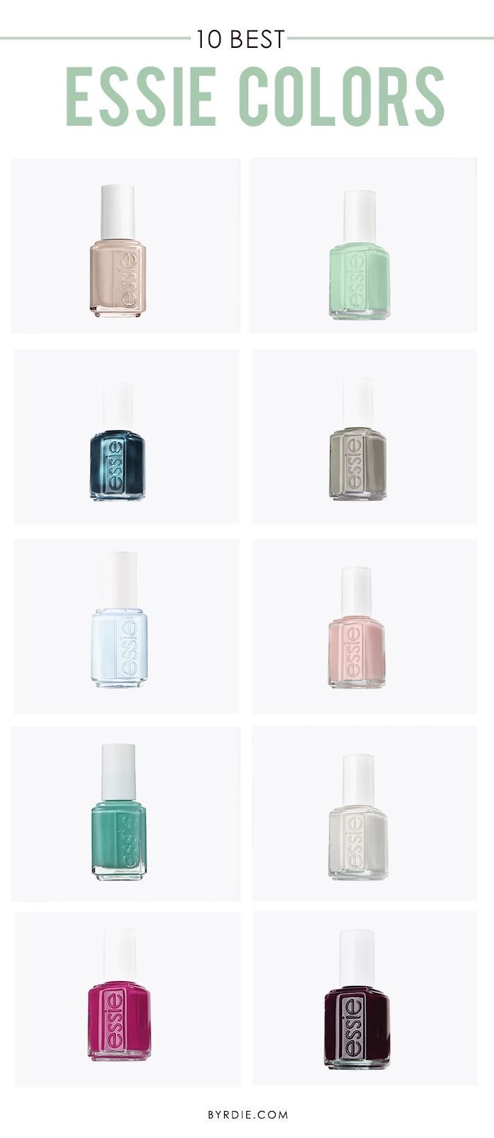 A roundup of the 10 best Essie colors of all time // #nailpolish #manicure