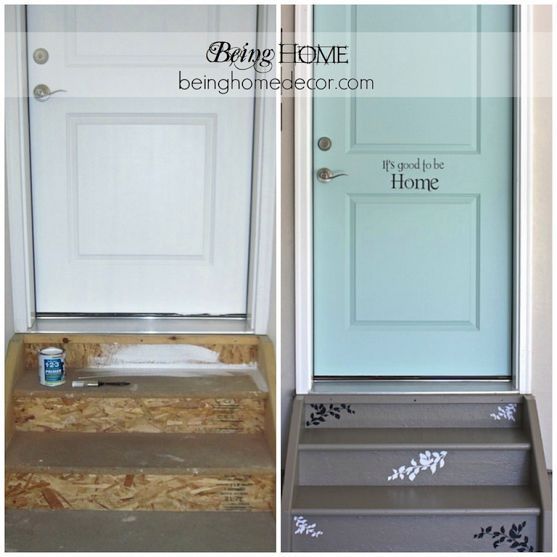 A Very Cute Idea to  make your Garage Door entry adorable! Garage Entry Makeover ~ Love it!
