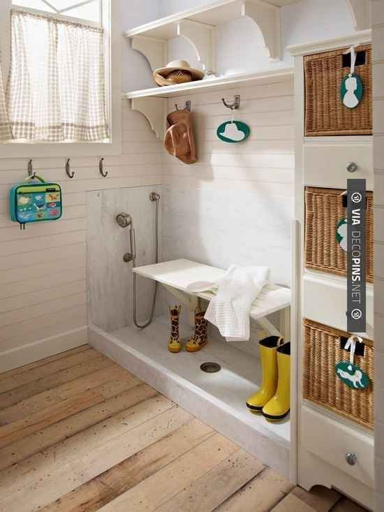 Add a doggie wash to a mudroom, laundry room, or entryway. | 33 Insanely Clever Upgrades To Make To Your Home