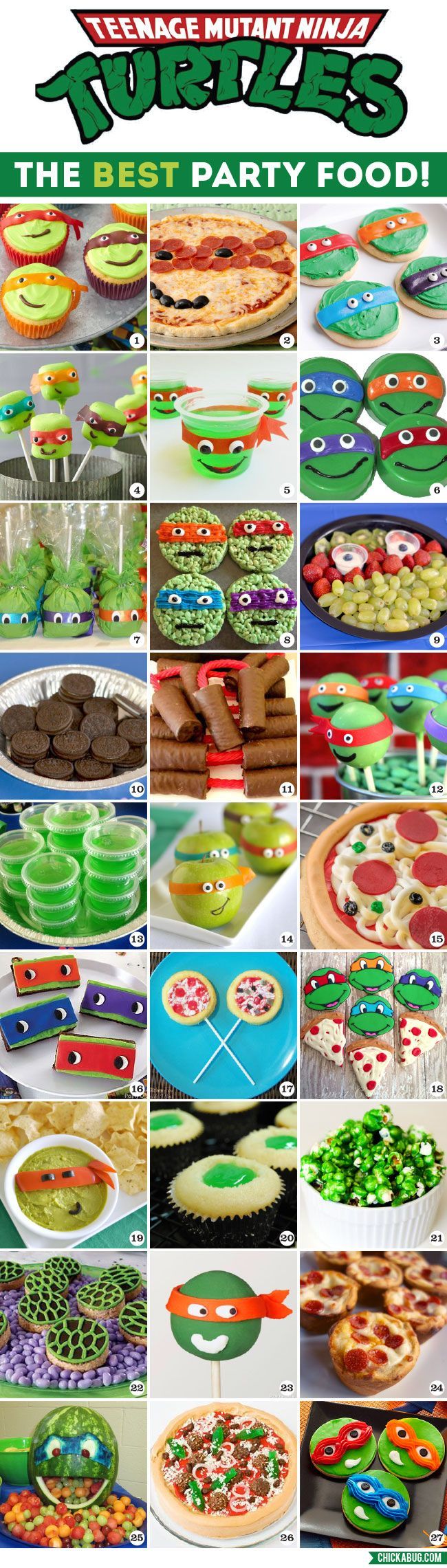 All the BEST Teenage Mutant Ninja Turtles party food ideas, together in one place! This makes party planning so easy!! #TMNT