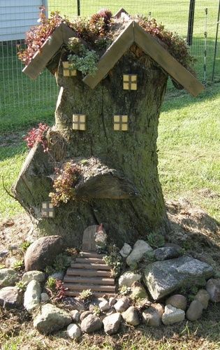 Another charming tree stump. So inviting. Shhhh, I see another gnome!