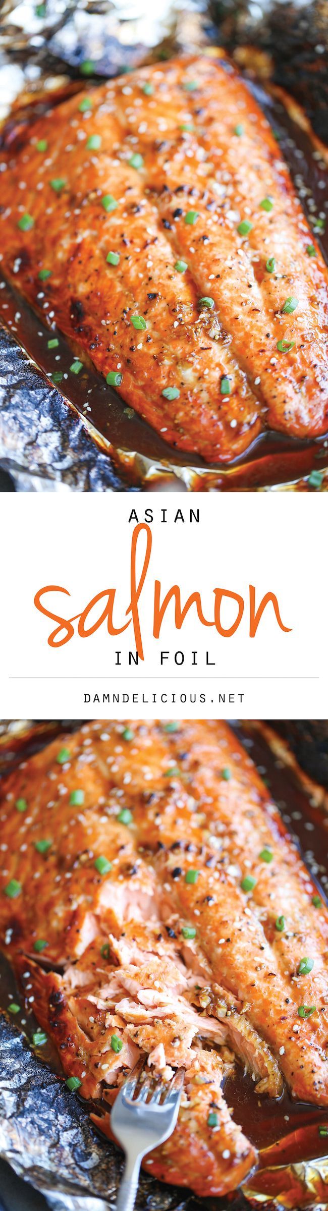 Asian Salmon in Foil – The best and easiest way to make salmon in foil – and you wont believe how much flavor is packed right in!