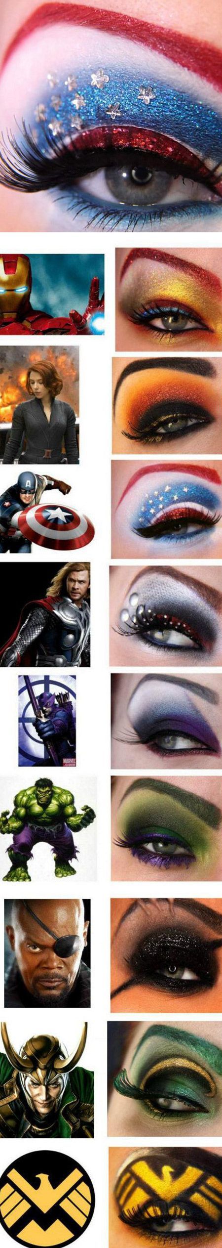 Avengers makeup. Im definitely trying them all
