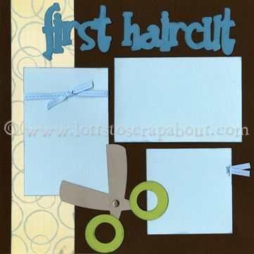 Baby Boy First Haircut Scrapbook Page Kit – Click Image to Close