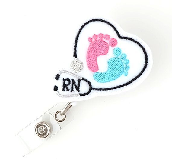 Baby Feet Badge Reel  Labor and Delivery Nurse Gifts NICU Nurse Gifts OB Nurse Badge Clip L&D Name Badge Holders Cute Badge Pulls