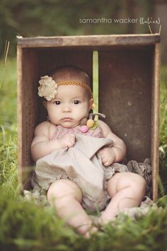 Baby Portrait Ideas Poses Props | … picture ideas photo by Samantha Wacker. Baby in a box #props #poses #