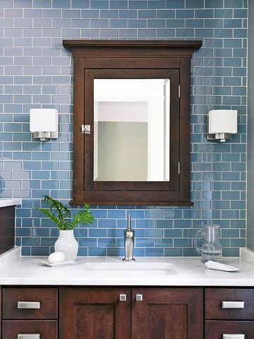 Bathroom Remodeling Ideas…easy updo, just use a darker stain & replace hardware