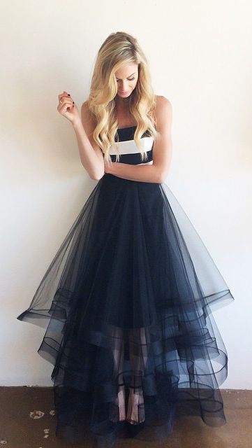 Beautiful modern tulle skirt with layered finish- it looks amazing with her wavy hair and the spiked black heels x