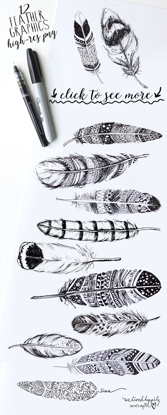 BOHO RUSTIC FEATHERS GRAPHICS