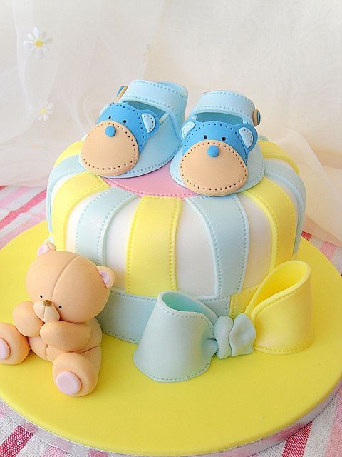 Bootie cake with teddy by deborah hwang, via Flickr