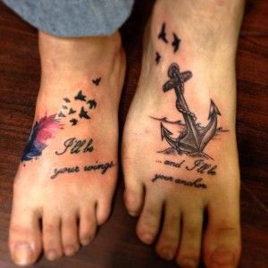 Brother Sister Tattoo Ideas Wings Anchor