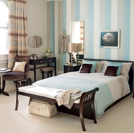 Calm and soft blue and brown bedroom ideas