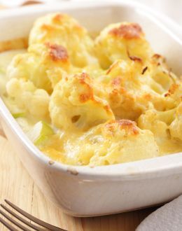 Cauliflower “Mac and Cheese” A low carb replacement for the real thing. I tried my own version of this today using some greek