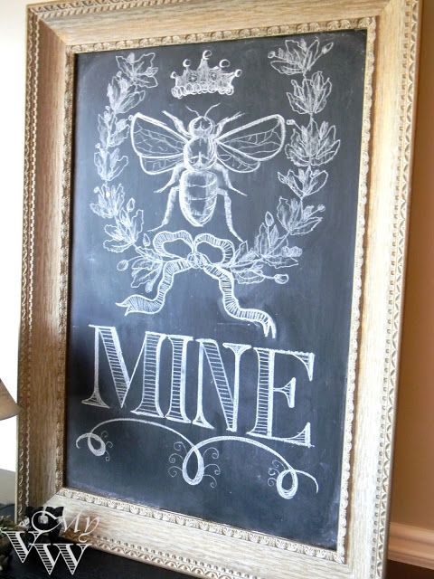 Chalkboard Art, only is would be… “Meant to” then pic of bee