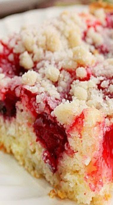 Cherry Coffee Cake with Crumb Topping (breakfast, dessert Summer recipes)